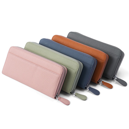 Japanese Style Genuine Leather Men's and Women's Wallet RFID Anti-Magnetic Anti-Theft Credit Card Slot Money Clip Long Handbag Cowhide Coin Purse 