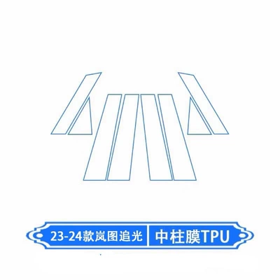 Car interior film: dashboard film, transparent TPU protective - outer-middle-column-membrane