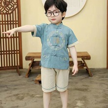男童唐装套装汉服夏季薄款儿童中国风两件套宝宝夏装古装小童装潮