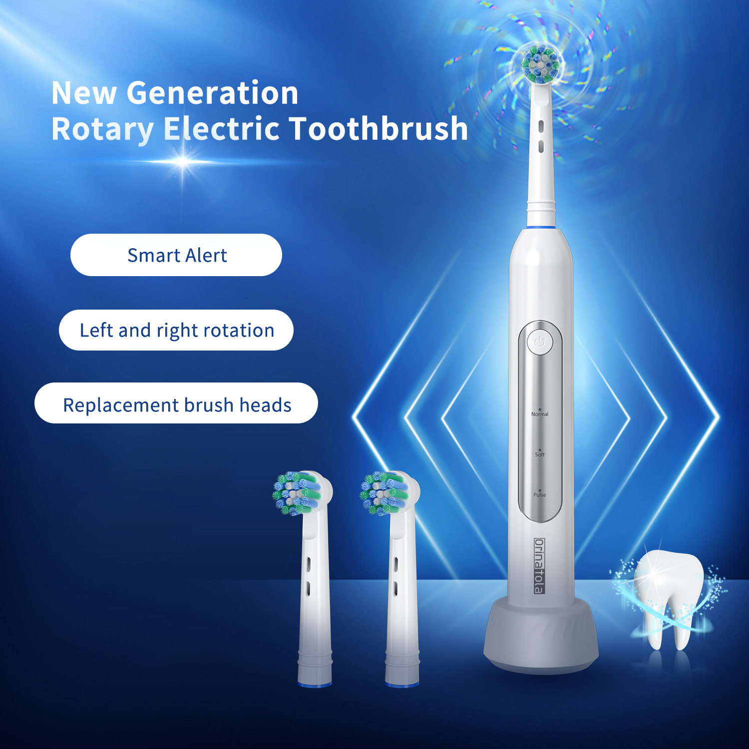 Source Factory Spot Rotating Electric Toothbrush Waterproof High-End Business Gift with Base Cross-Border New Product New Year Gift