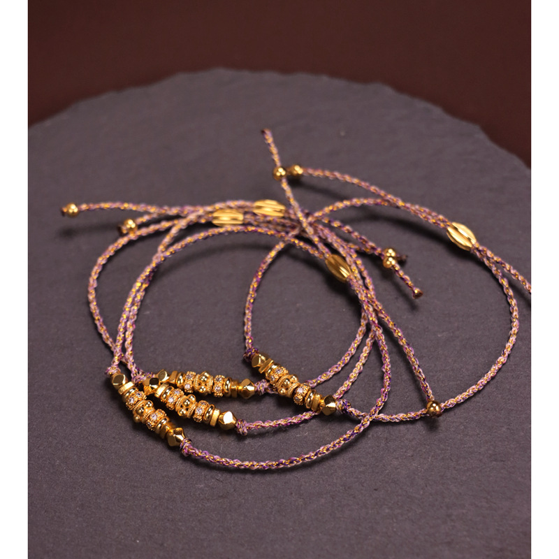 Amazon French-Style Niche Woven Bracelet Stackable Bracelet Ultra-Thin Unisex Couple's Birth Year Bracelet