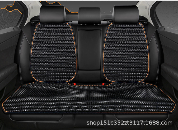 Car Wood Bead Seat Cushion Lumbar Support Pillow Set Non-Slip Breathable