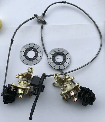 Modified box kart accessories: Big Bull ATV front disc brake horn flange with one-to-two handbrake (Motorcycle frame) - hole-spacing-110mm-screw-10mm-flange