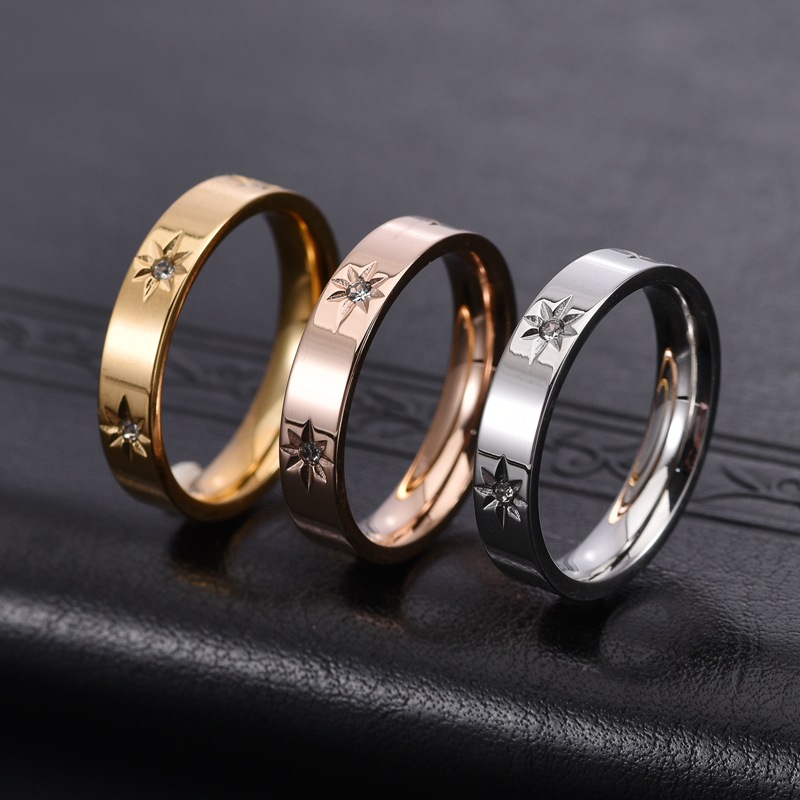 304 Stainless Steel Material Real Gold Plated Geometric 304 Stainless Steel Simple Style Classic Style Waterproof Non Tarnish Rings
