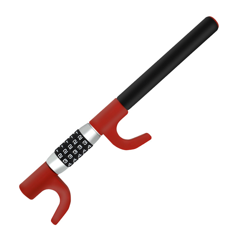 Cerradura antirrobo de volante con combinación numérica, bloqueo ajustable retráctil para coche, seguridad reforzada