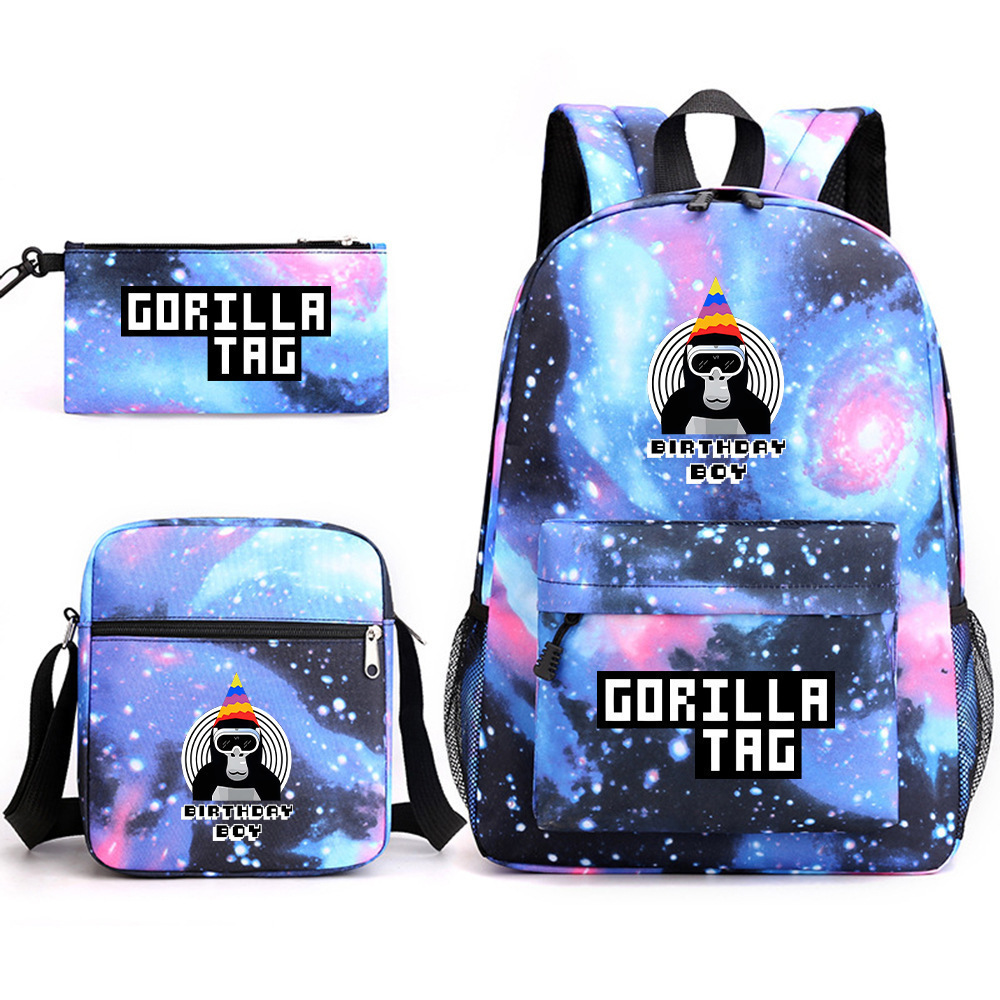 Mochila de tres piezas, mochila para hombres y mujeres, mochila a prueba de salpicaduras [una también es precio al por mayor] mochila de espalda protectora