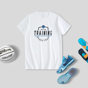 Basketball T-Shirt for Men, American-Style Quick-Dry Shooting Training Shirt, Summer Sports Running Casual Breathable Short-Sleeve T-Shirt, Trendy