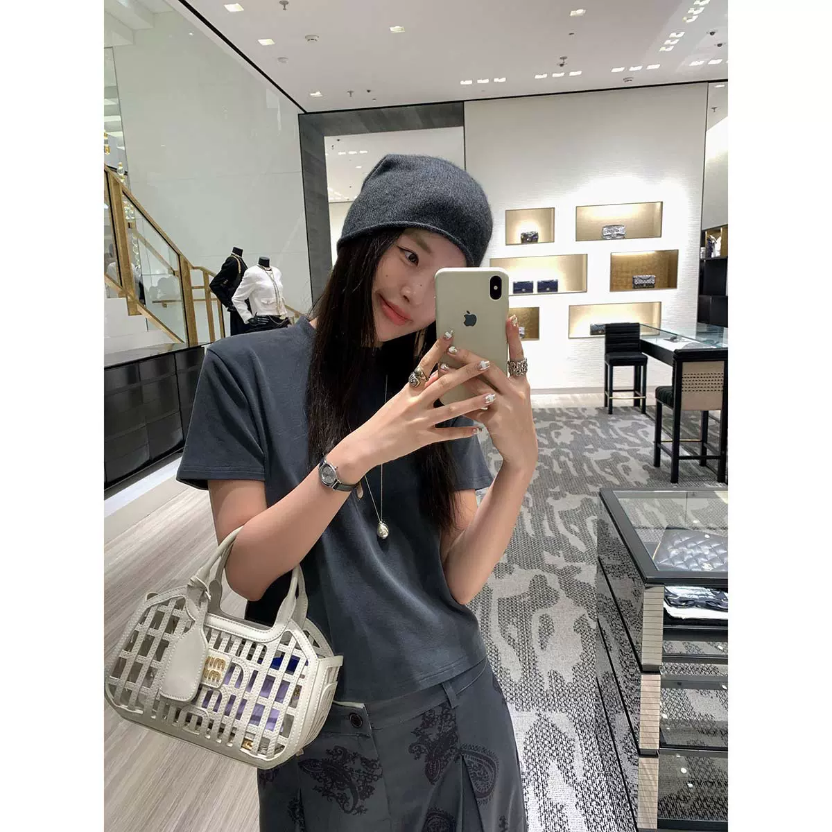 趋梦DT ETOLIE简约款百搭小立领棉短袖上衣女内搭打底衫正肩t恤女