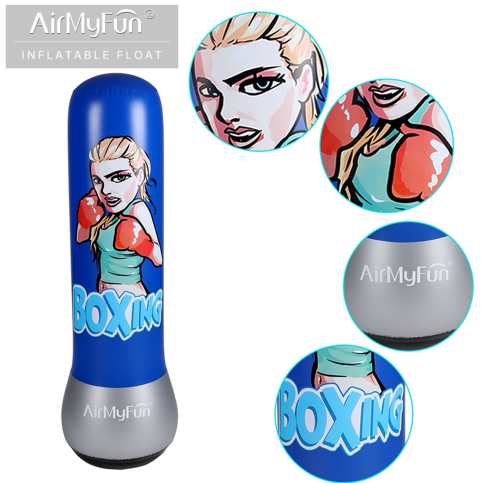 Doctor Dolphin | Vaso inflable para niños 120cm columna de boxeo 160cm columna de boxeo inflable para niños