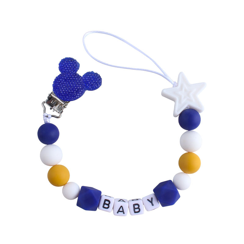 Nuevo Bebé Productos silicona mordedor chupete cadena DIY bebé nombre chupete cadena anti-perdida