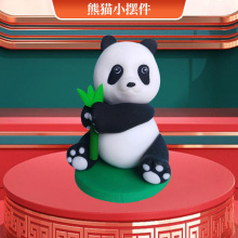 熊猫小摆件卡通手工制作工艺品软陶小熊猫公仔迷你节日礼品成品