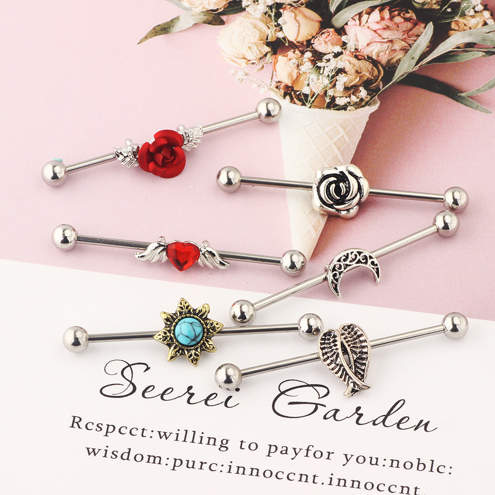 Labret piercing jewelry detail image