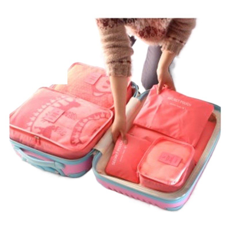Bolsa de almacenamiento de viaje grande directa de fábrica bolsa de almacenamiento de seis piezas bolsa de almacenamiento de ropa coreana multifuncional conjunto de seis piezas