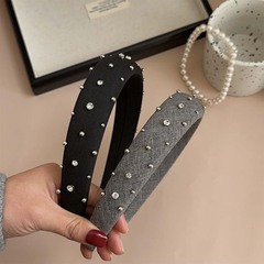 韓國超重工釘鑽發箍高級感海綿發卡髮飾簡約高顱頂氣質頭箍頭飾女