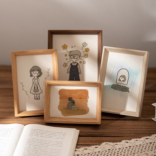 Art student photo frame 6 inch photo frame Chinese wooden table A4 simple mounting frame 810 inch picture frame wall painting