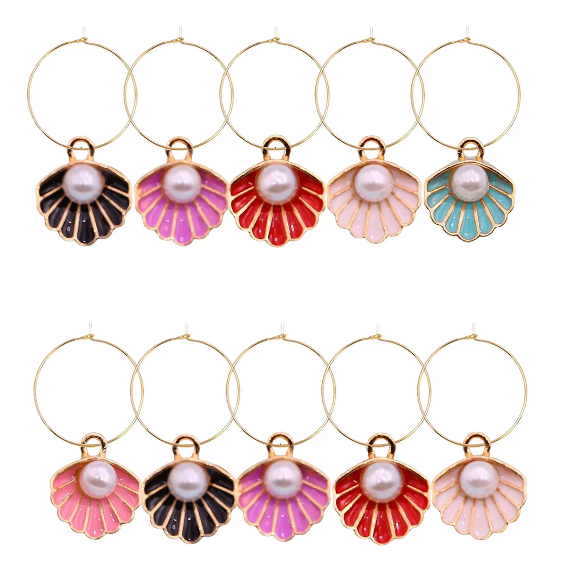 Сплав масляной капли в форме ракушки с жемчугом Xiyin, подвеска в виде бокала для вина из сплава, подвеска в виде чашки для воды, вечеринка на Хэллоуин