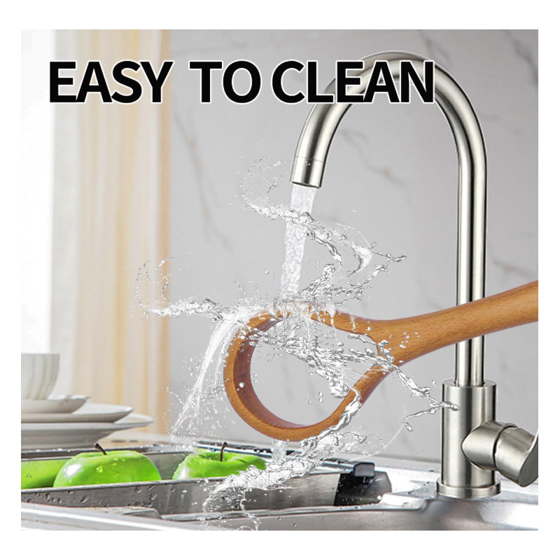 Amazonas masa de madera barra de batida raspadora de huevos de cocina de madera de cocina de material de cocina de haya mezclador