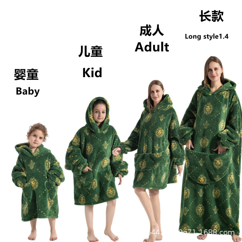 Nuevo estilo real frío ropa hogar pijamas perezoso TV manta de franela gran tamaño super gruesa lana Cordero dibujos animados