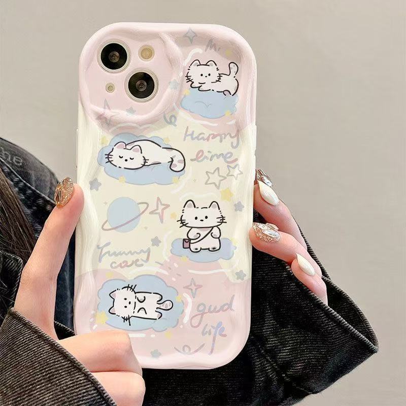 猫と犬が遊ぶ Apple 16Promax 携帯電話ケース 落下防止 iPhone15 日本と韓国 ins14/13 ヨーロッパとアメリカ 12|undefined