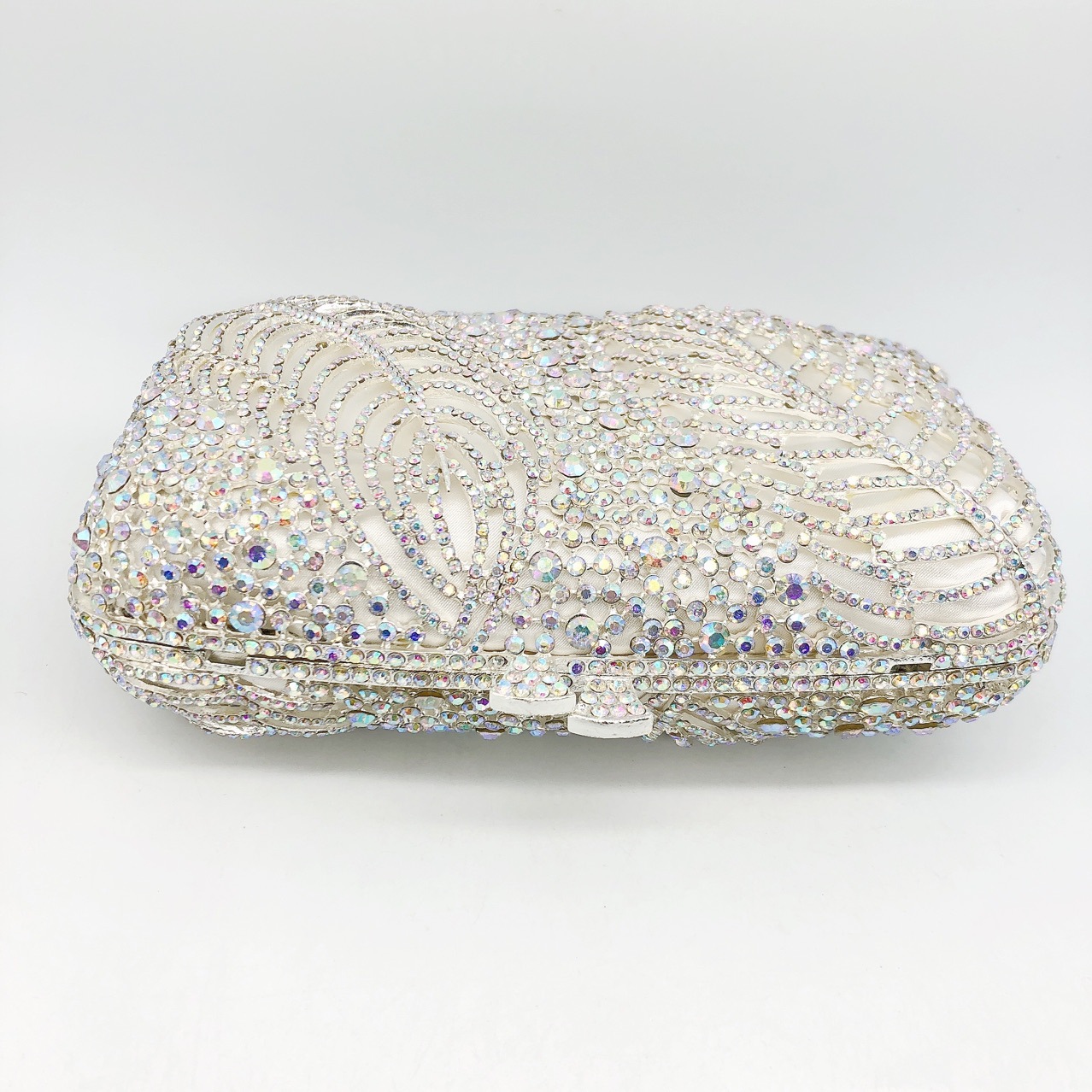 Túi clutch dạ hội đính đá hình lá hai lớp cầm tay — Đế Vàng Kim Cương chi tiết 3