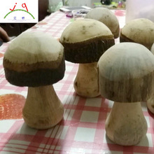 江桥原木制品厂家为外贸出口公司带皮原木蘑菇伞形状工艺品