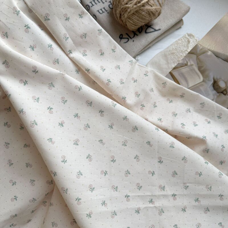 100% Cotton 32-Count Twill Digital Print Fabric, Korean-Style Floral Fabric, Clothing, Dresses, Jackets, Bags, Handmade