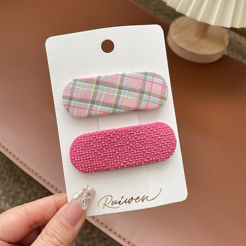 Fresh floral BB clip tela horquilla hembra lateral clip flequillo roto horquilla Plaid accesorios para el pelo tocado