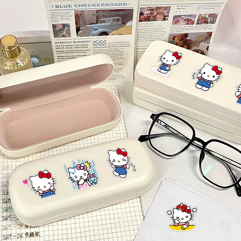 Hello Kitty, отражающая милые мультяшные детские водонепроницаемые наклейки, канцтовары, мобильный телефон, чемодан, скейтборд