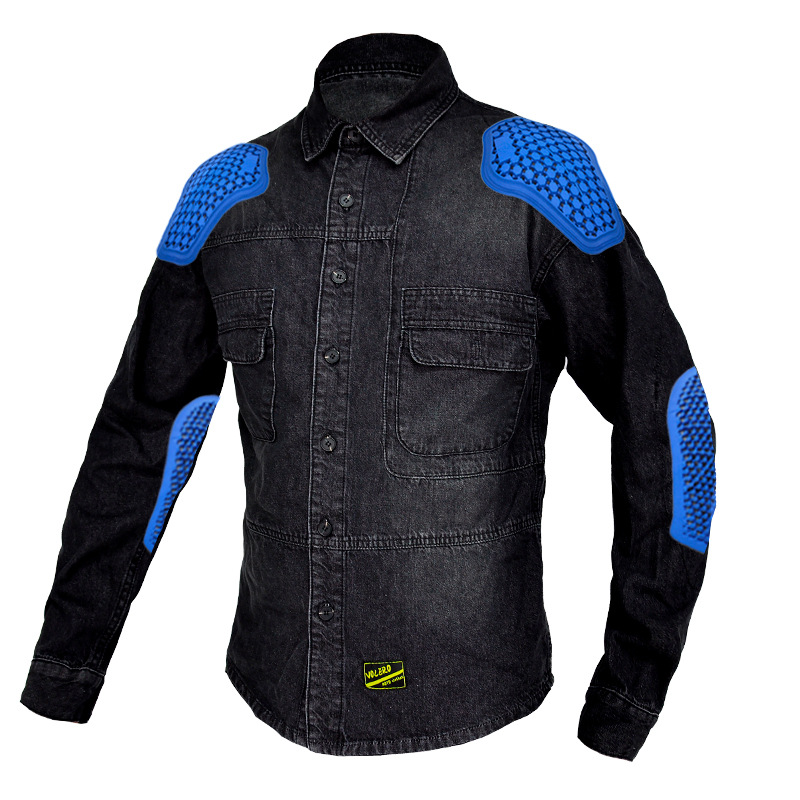 VOLERO motocicleta montar chaqueta de mezclilla hombres y mujeres casual retro negro chaqueta de la motocicleta camisa Chaqueta resistente a la caída