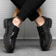 Summer Casual Leather Shoes Men's Business Formal Wear Breathable Black Groom Wedding Youth British Pointed Toe Suit Small Leather Shoes