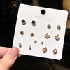 Earrings, small fashionable set, Korean style, simple and elegant design, wholesale