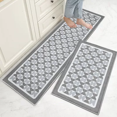 Avtomobil döşəmə paspasları kitchen floor mat two-piece set - 26720ymxcft-3-4060cmcrystal-velvet-with-dot-plastic-backing