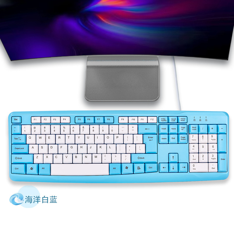 Color Rosa teclado con cable ultrafino mudo oficina de negocios computadora de escritorio portátil universal externo USb image 9