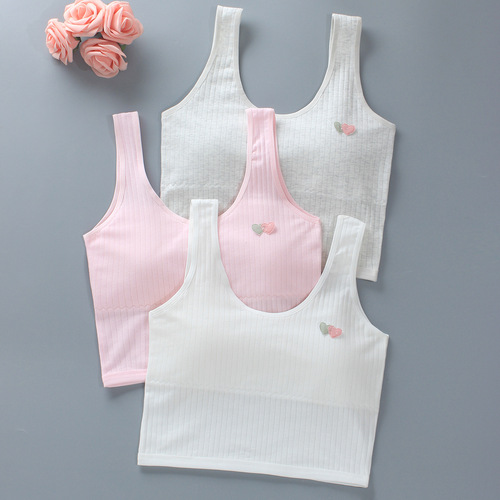 Girls' small vest, extended underwear, children's bra, pure cotton bottoming, primary school students' tube top and suspenders for inner wear