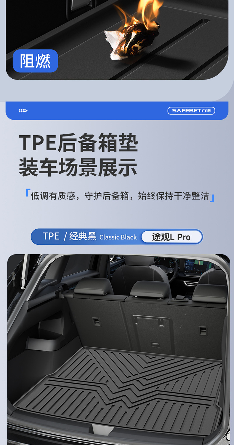 Volkswagen Tiguan L, Sagitar, Tharu, Lavida, Cc, Passat, Tayron, Id9X, Magotan, Bora Tpe Car Trunk Mat