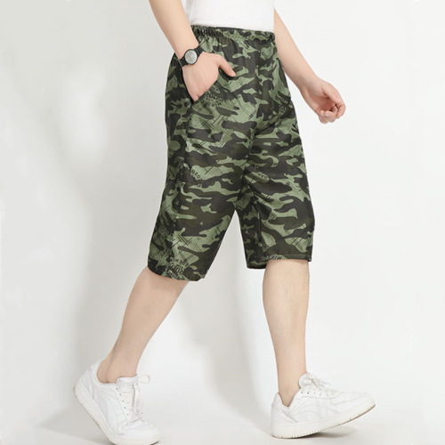 Middle-aged and elderly men's pants summer camouflage shorts men's loose casual cropped pants men's work trousers breeches camouflage pants