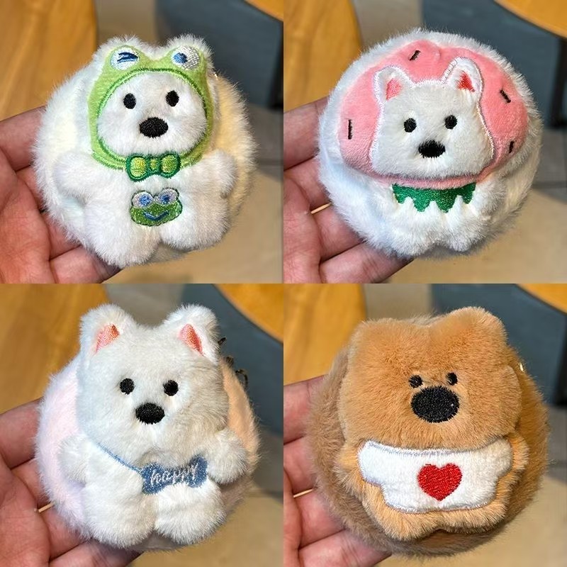 Espejo de Maquillaje Portátil de Felpa de ABS y Peluche Corto Multifuncional para Bolso image 3