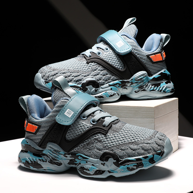 Zapatos de baloncesto transfronterizos para niños de doble malla de tela baja para niños al aire libre zapatos de running casuales transpirables