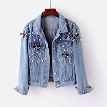 X 28641 Embroidered Denim Jacket �廨ţ������ �羳��Ӧ