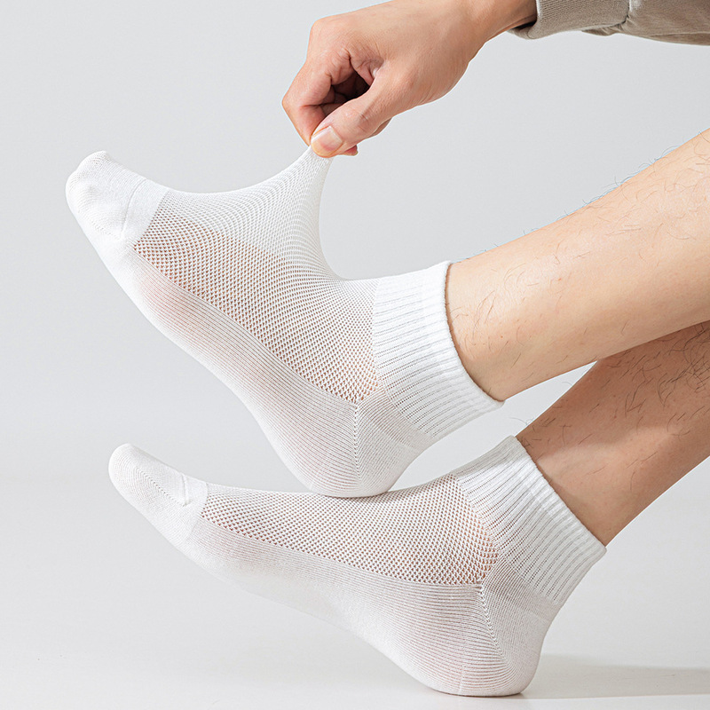 Suxinaimin Socks Men's Summer Thin 10A Antibacterial and Deodorant Sports Socks Mesh Short Socks