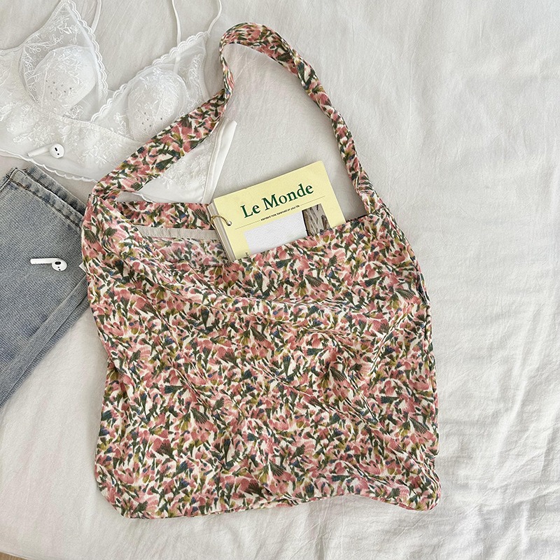 Diseño nicho bolsas de lona para mujeres 2025 nueva gran capacidad coreana estampado de leopardo flor de hombro impresa bolsas de mujer