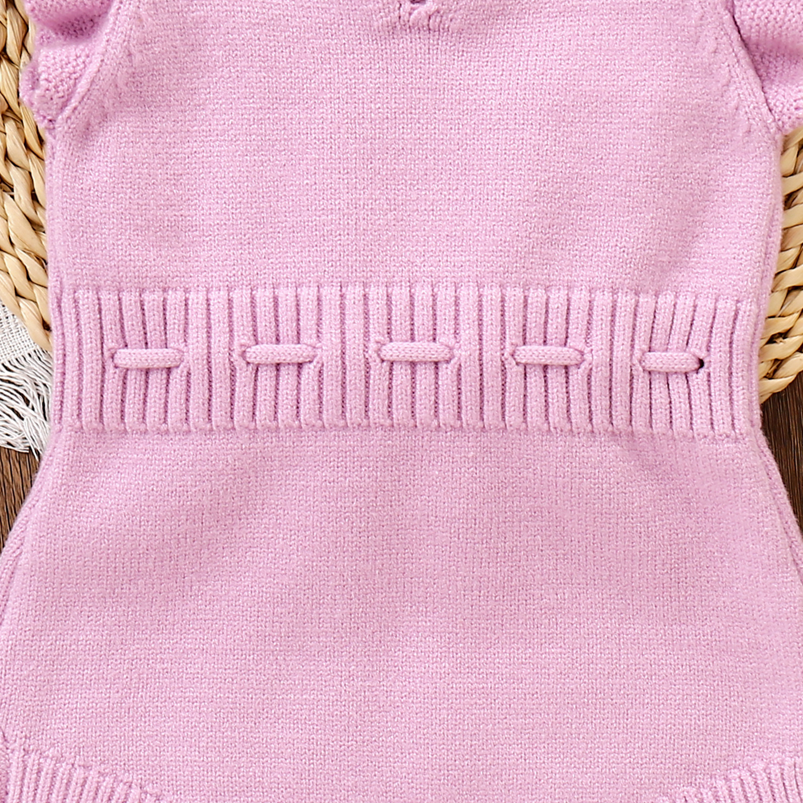 Baby Girl Flounced Sleeve Letters Flower Embroidery Lace Button Romper