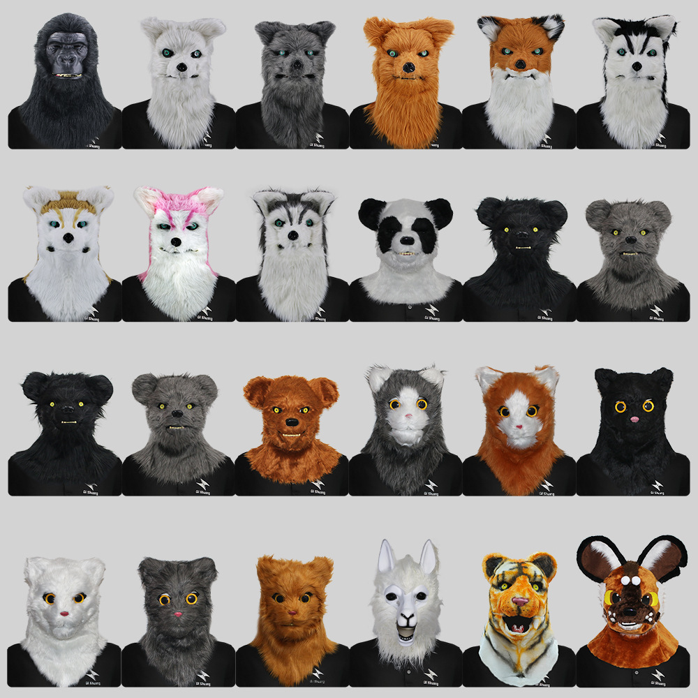 Puede abrir la boca, divertida serie de sombreros de animales, mascarada, máscara de mordida de boca, accesorios de actuación de fiesta de Halloween