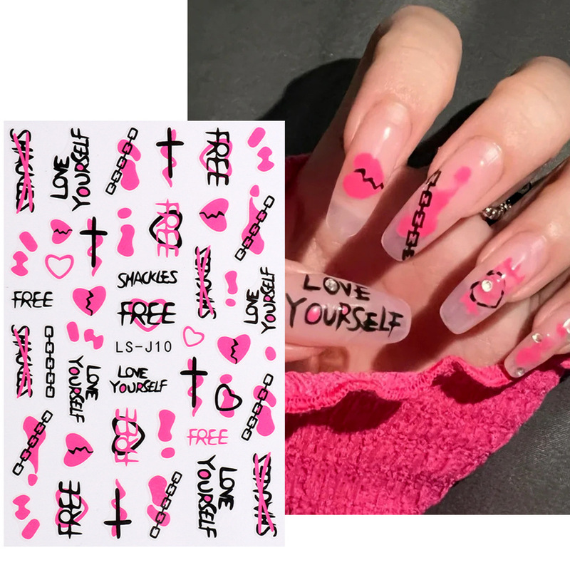 Cross-border new nail 3D adhesive stickers sweet sweet sweet sweet sweet girl love star Water Drop Art nail stickers nail Cross-border new nail 3D adhesive stickers sweet sweet sweet sweet sweet girl love star Water Drop Art nail stickers nail
