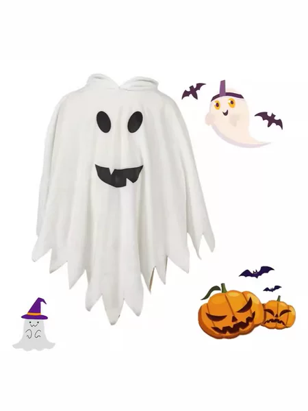 Children's Cape Halloween Hooded Woolen Cloak Vampire Ghost Cosplay Costume