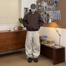 美式高街解构设计感弯刀工装裤男女宽松直筒廓形cleanfit休闲裤子