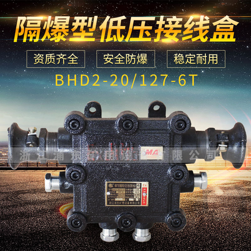 矿用隔爆型低压电缆接线盒BHD2-20/127-6T小六通接线盒127v
