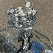 镜面款黑骑士玫瑰仿真花束成品七夕情人节送女友闺蜜朋友生日礼物