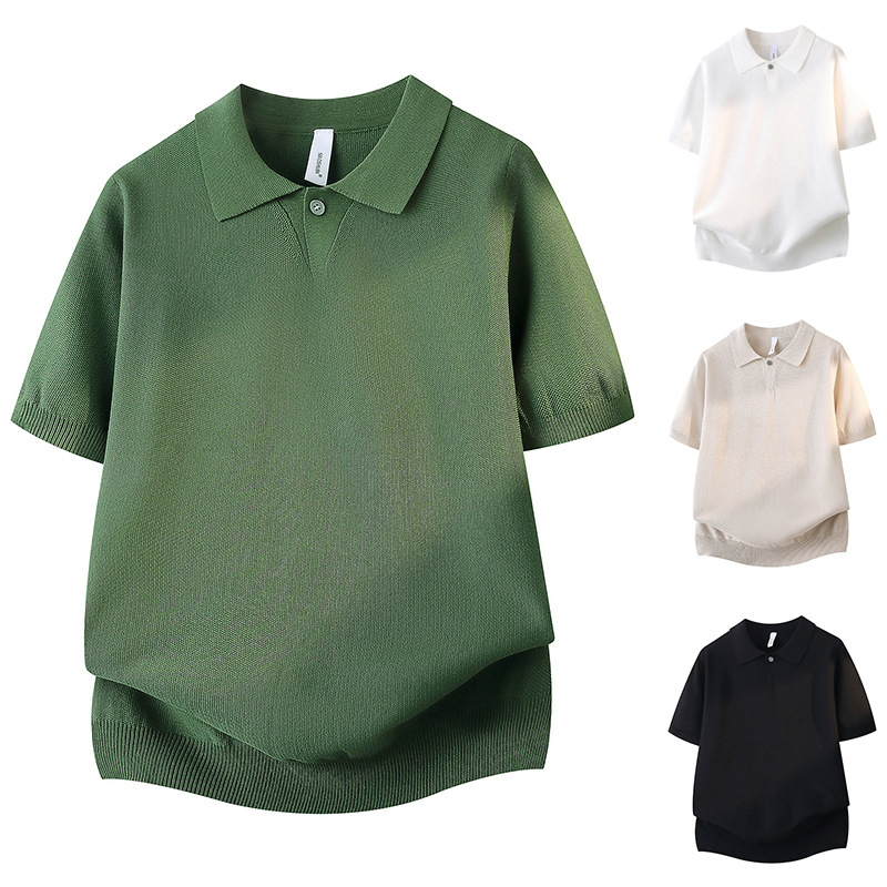 Camiseta POLO falsa de dos piezas de camiseta de manga corta, camiseta de hombre, empalme de semicirretora, verano al por mayor, sin escaldar, absorción de humedad, transpiración