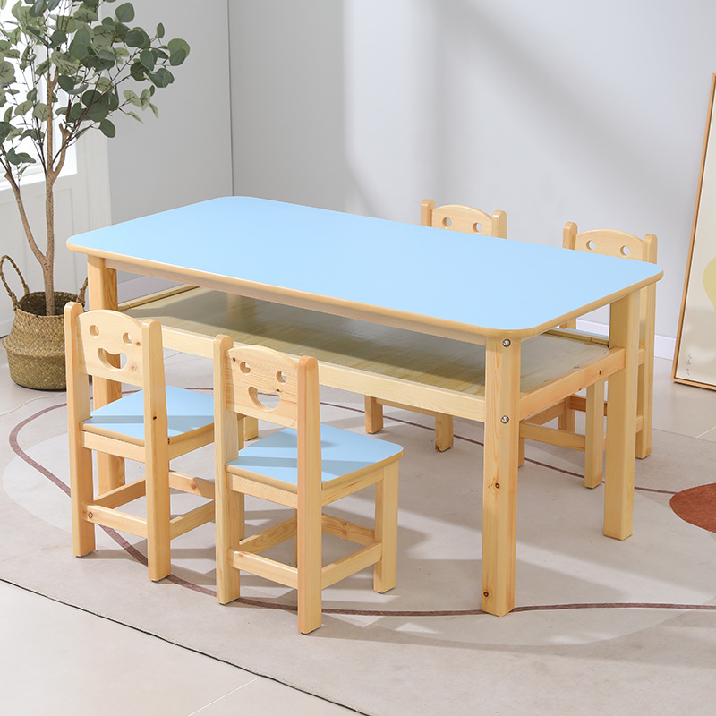 라이트 블루 더블 레이어 소프트 사이드 테이블 120*60*60CM 싱글 테이블